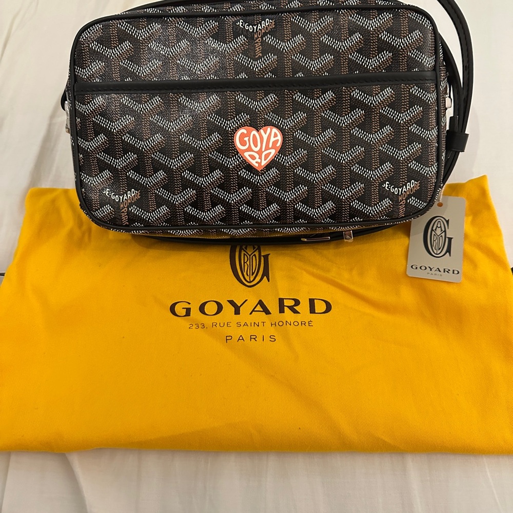 2024 BRAND NEW Goyard Camera bag Black with Heart Printed Crossbody Bag
